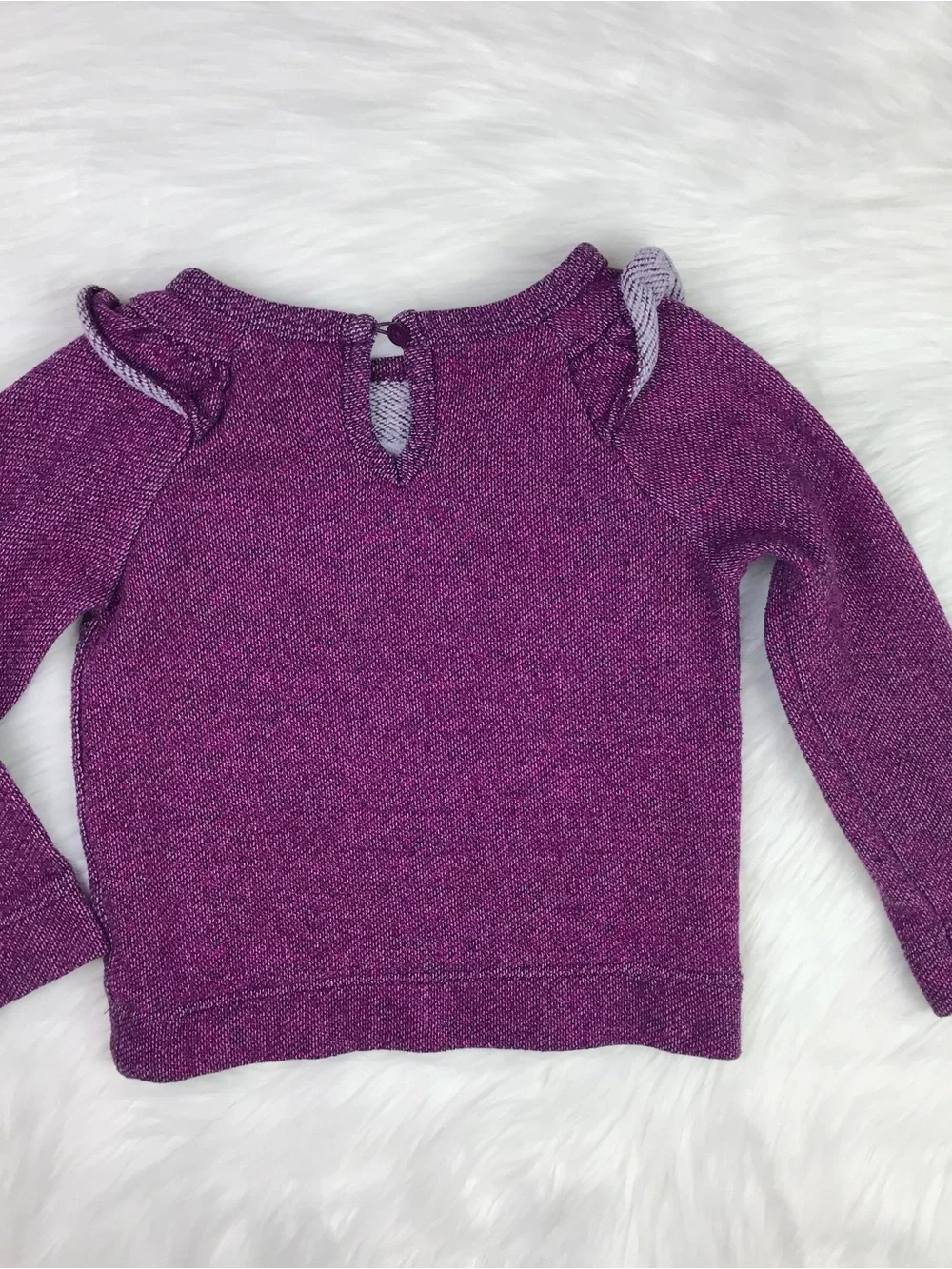 Cat & Jack Toddler Girls Purple Ruffle Never Stop Dreaming Sweatshirt 2T